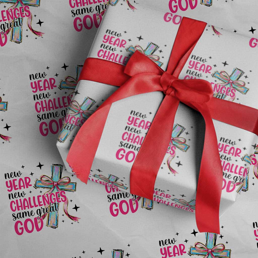 New Year New Challenges Same Great God Wrapping Paper Roll Christian New Year Eve - Wonder Print Shop