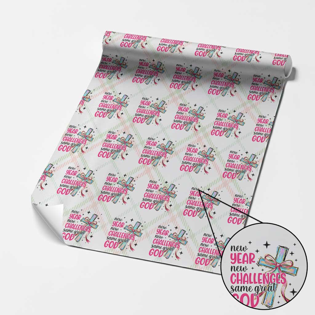 New Year New Challenges Same Great God Wrapping Paper Roll Christian New Year Eve - Wonder Print Shop