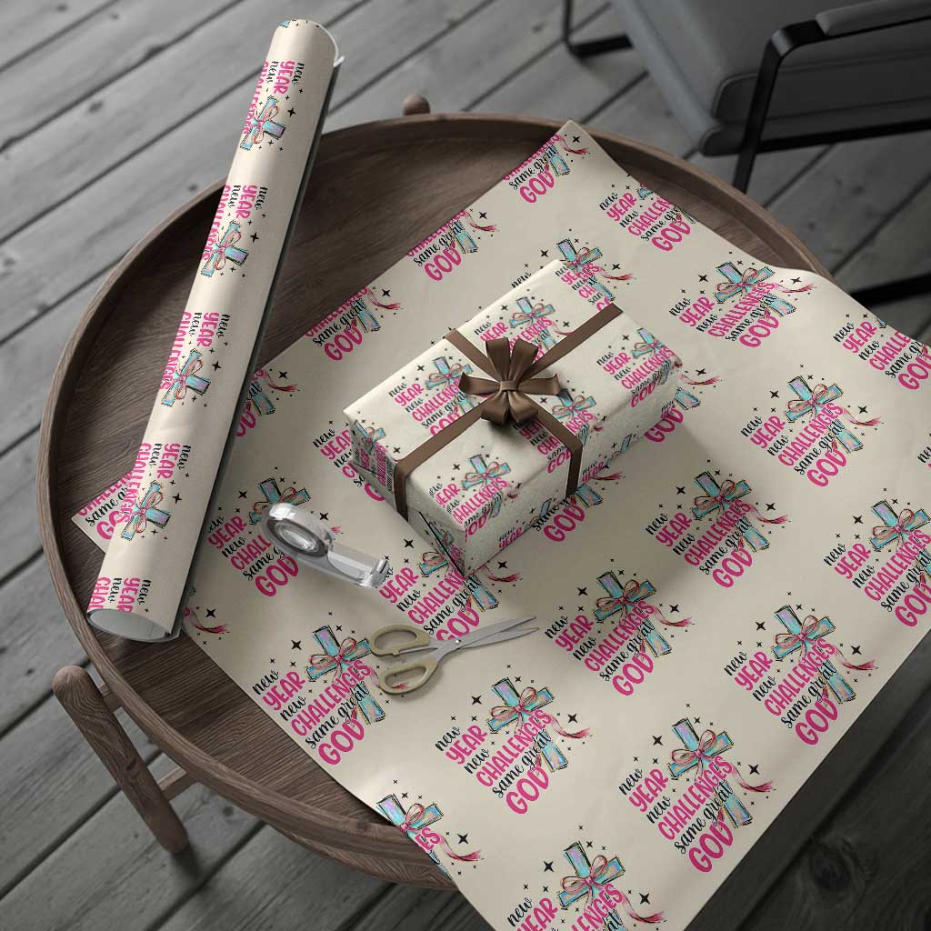 New Year New Challenges Same Great God Wrapping Paper Roll Christian New Year Eve - Wonder Print Shop