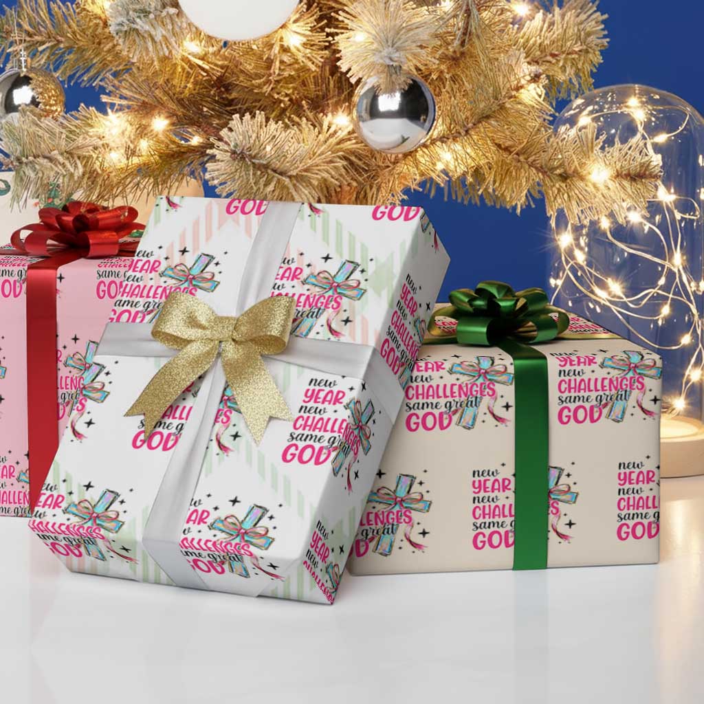 New Year New Challenges Same Great God Wrapping Paper Roll Christian New Year Eve - Wonder Print Shop