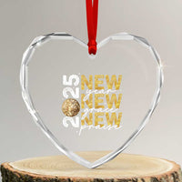 New Year New Grace New Praise 2025 Heart Crystal Glass Ornament - Wonder Print Shop