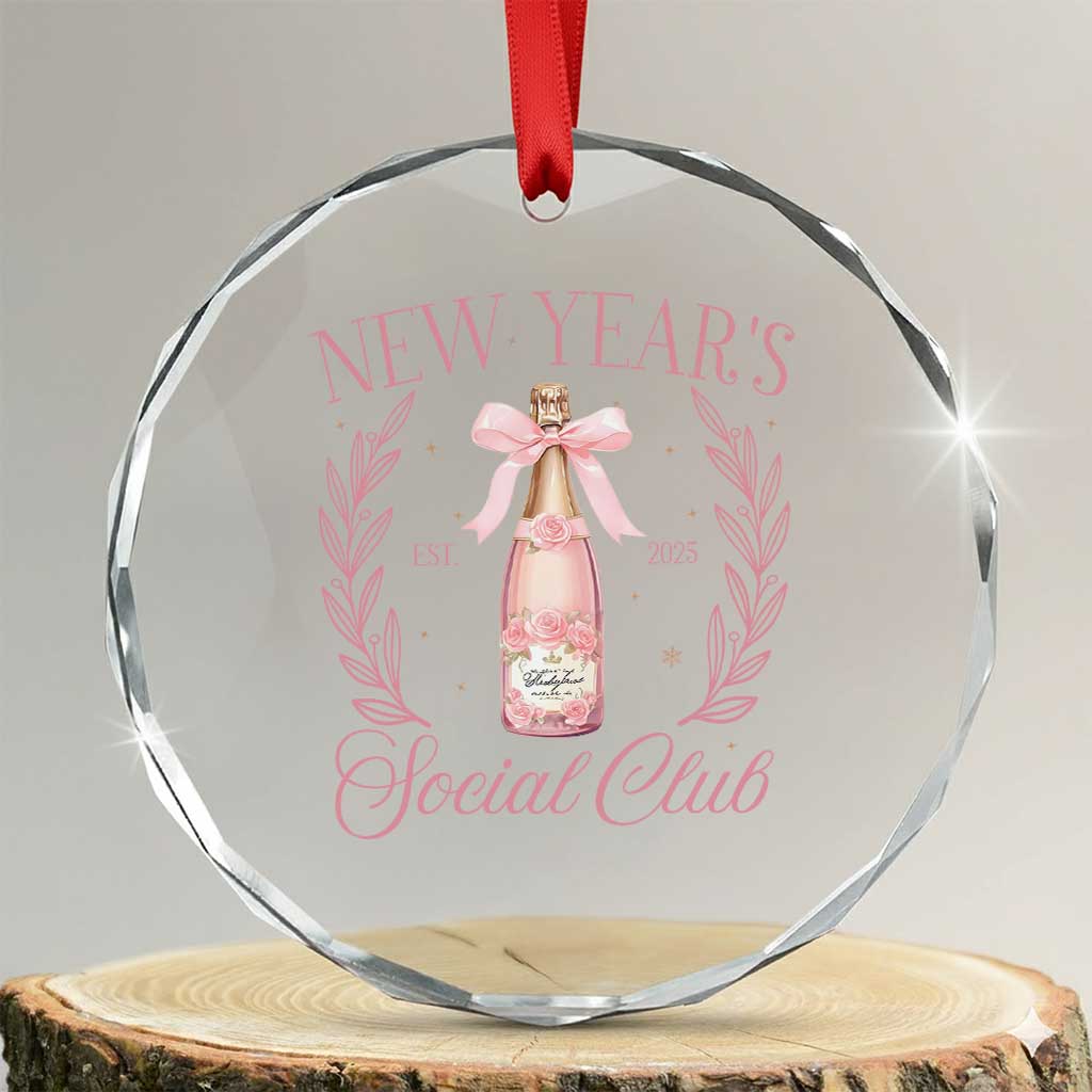 New Year's Social Club 2025 Crystal Glass Ornament Coquette Champagne Bottles TS11