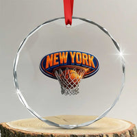 New York Game Day Gift Hoops Lover Crystal Glass Ornament