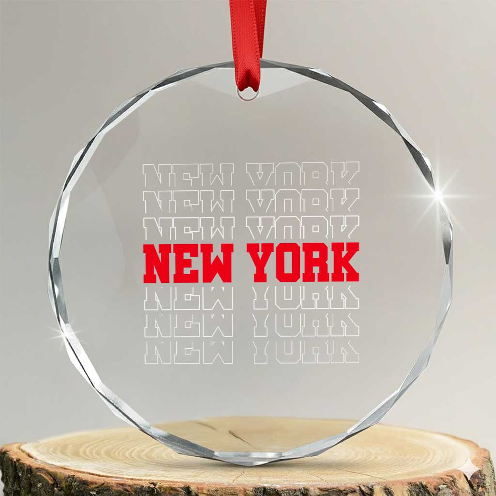 New York Vintage Crystal Glass Ornament State Pride Classic Throwback Design