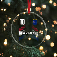 New Zealand Soccer Sports Graphic Number 10 Jersey Style Crystal Glass Ornament Proud Kiwis Football Fans Game Day Pride