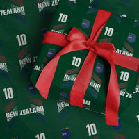 New Zealand Soccer Sports Graphic Number 10 Jersey Style Wrapping Paper Roll Proud Kiwis Football Fans Game Day Pride