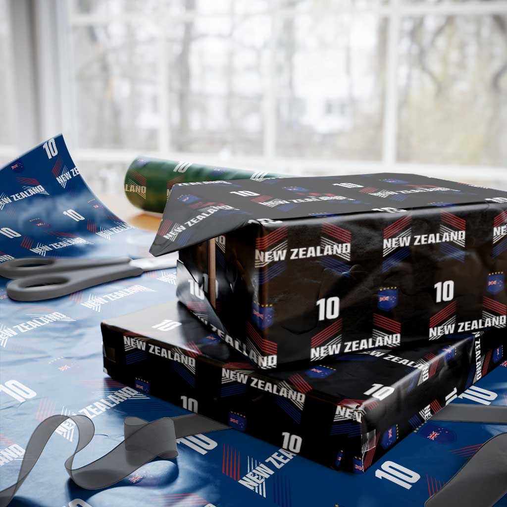 New Zealand Soccer Sports Graphic Number 10 Jersey Style Wrapping Paper Roll Proud Kiwis Football Fans Game Day Pride