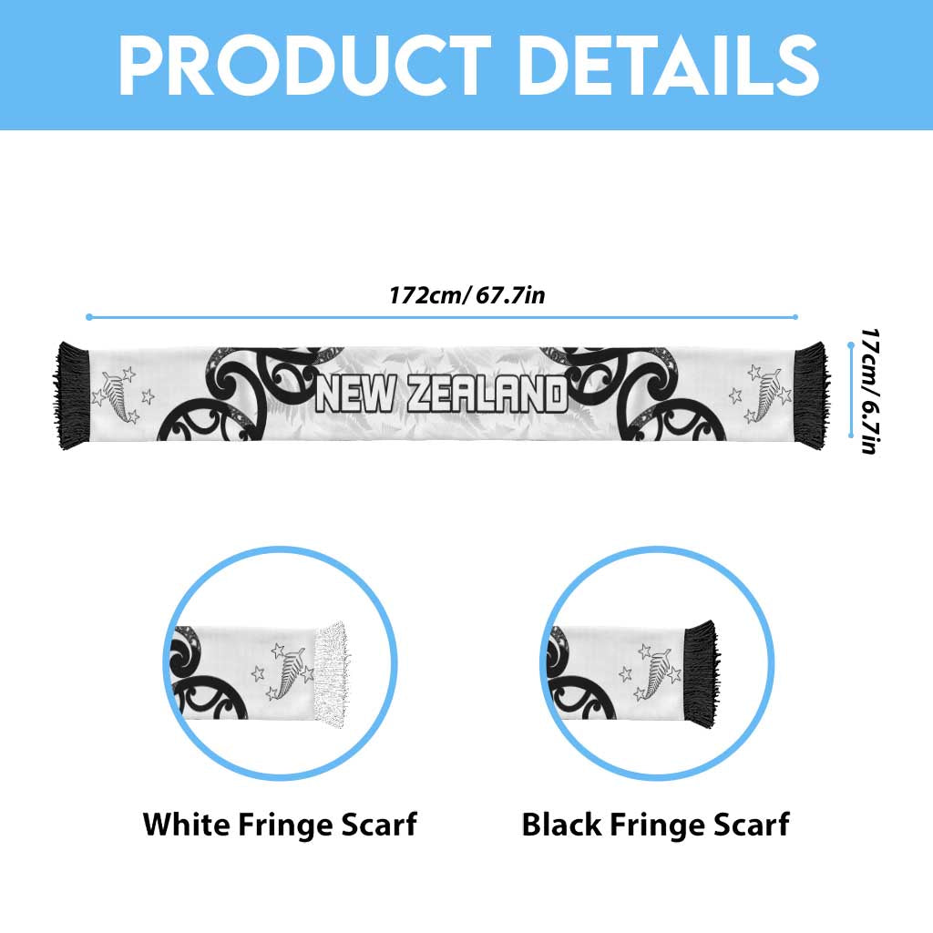 New Zealand WC2026 White Soccer Scarf Silver Fern