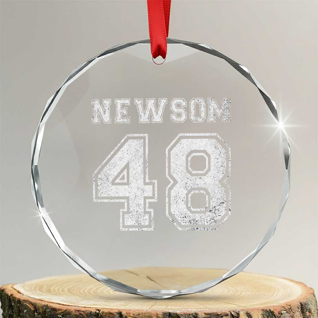 Newsom 48 Crystal Glass Ornament Gavin Newsom 2028 Presidential Election Campaign - Wonder Print Shop