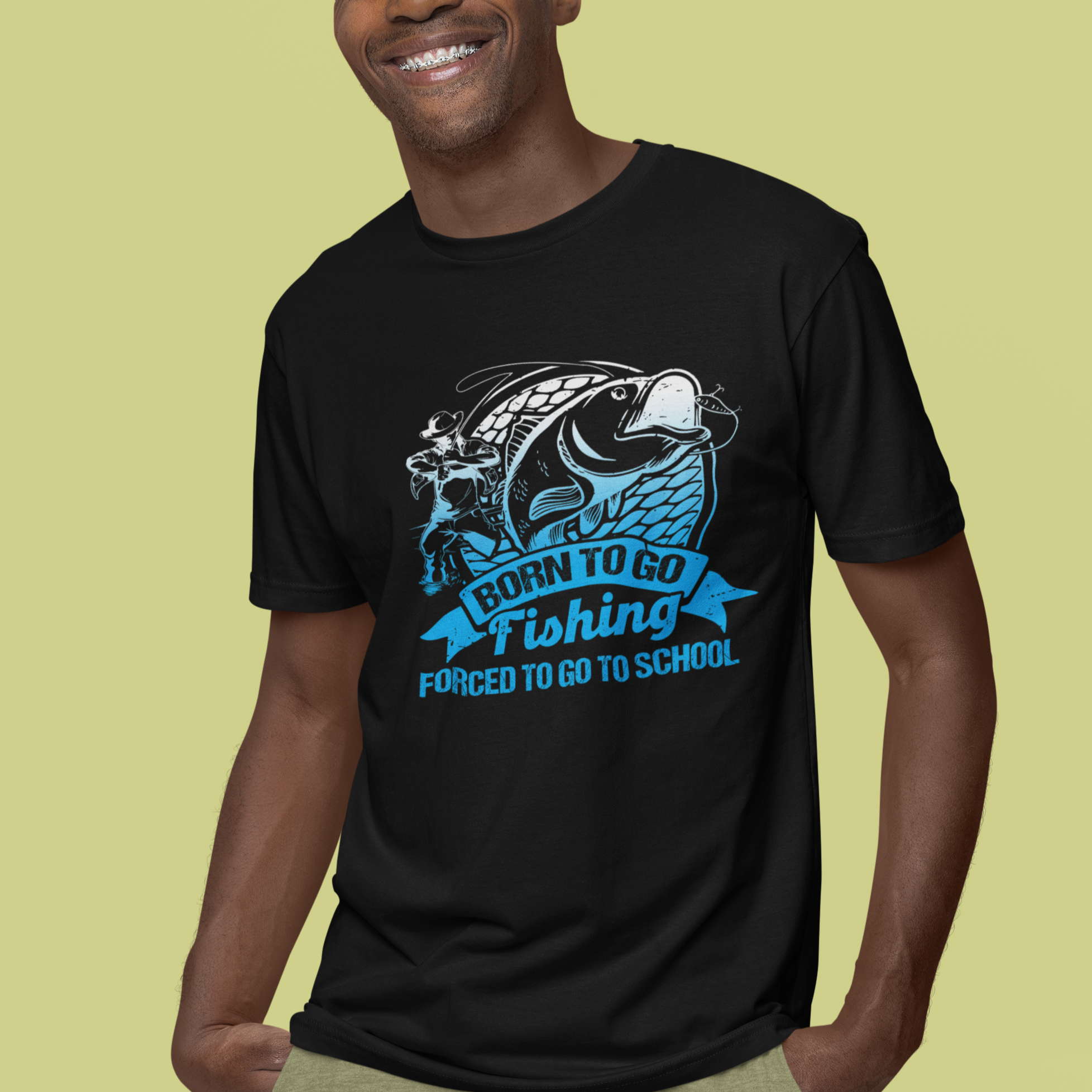 Funny Fishing T Shirt Born To Go Fishing Forced To Go To School Funny Fisherman Fishing Gag Gift for Men Women Angler Fishing Buddy - Wonder Print Shop