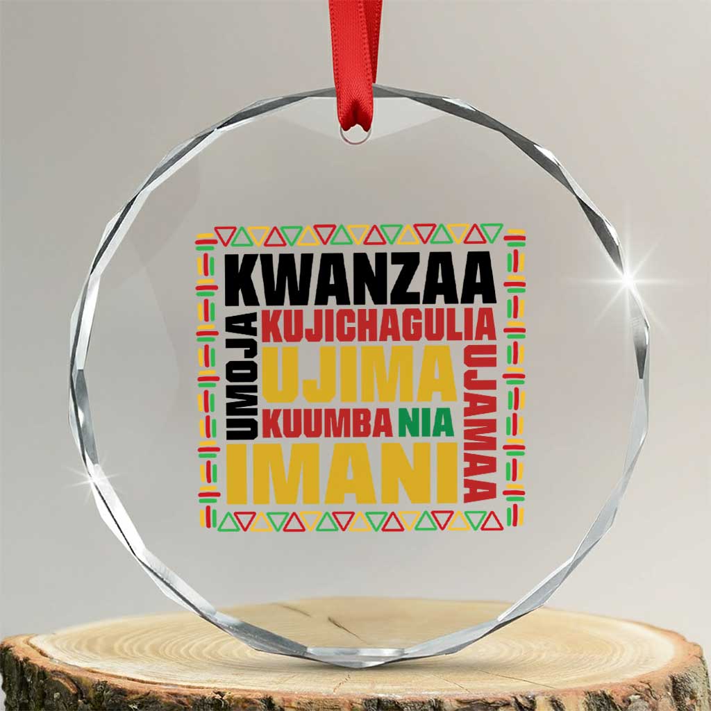 Nguzo Saba Seven Principles Crystal Glass Ornament African Heritage Celebration Gift - Wonder Print Shop