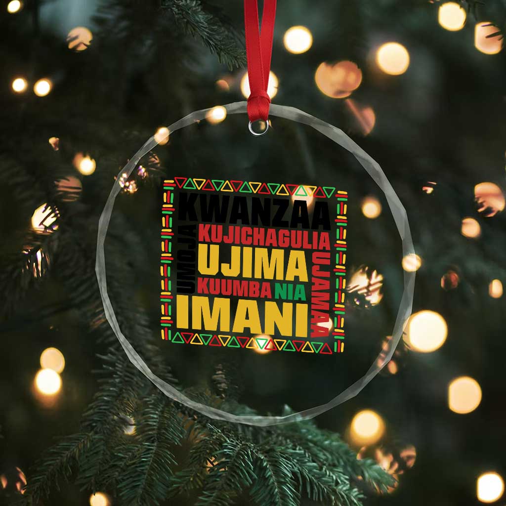 Nguzo Saba Seven Principles Crystal Glass Ornament African Heritage Celebration Gift - Wonder Print Shop