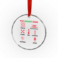 Nguzo Saba Seven Principles Of Kwanzaa Celebration Gift Crystal Glass Ornament - Wonder Print Shop