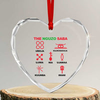 Nguzo Saba Seven Principles Of Kwanzaa Celebration Gift Heart Crystal Glass Ornament - Wonder Print Shop