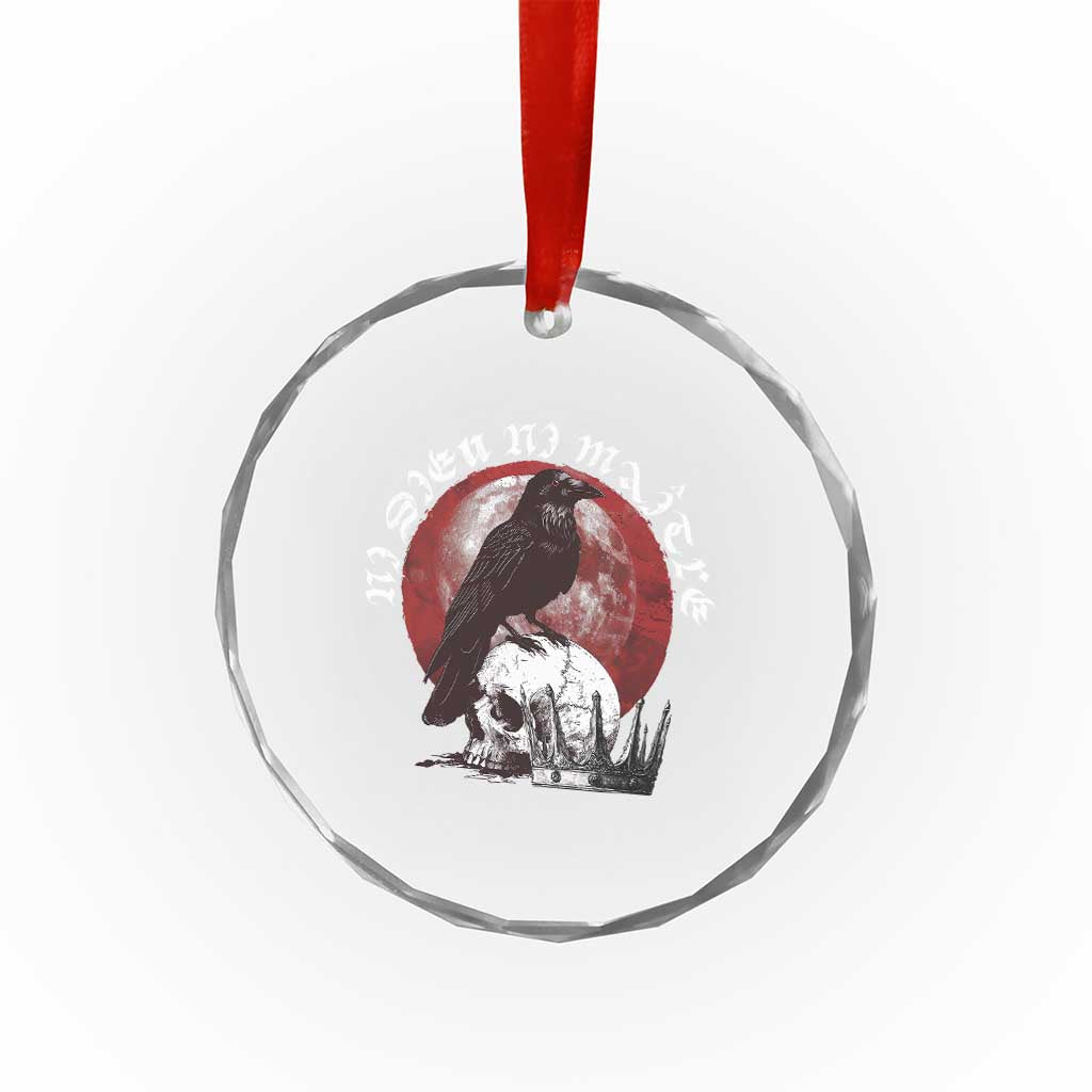 Ni Dieu Ni Maitre No God No Masters Crystal Glass Ornament Raven Skull - Wonder Print Shop