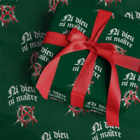 Ni Dieu Ni Maitre No God No Masters Wrapping Paper Roll Anarchy Symbol - Wonder Print Shop