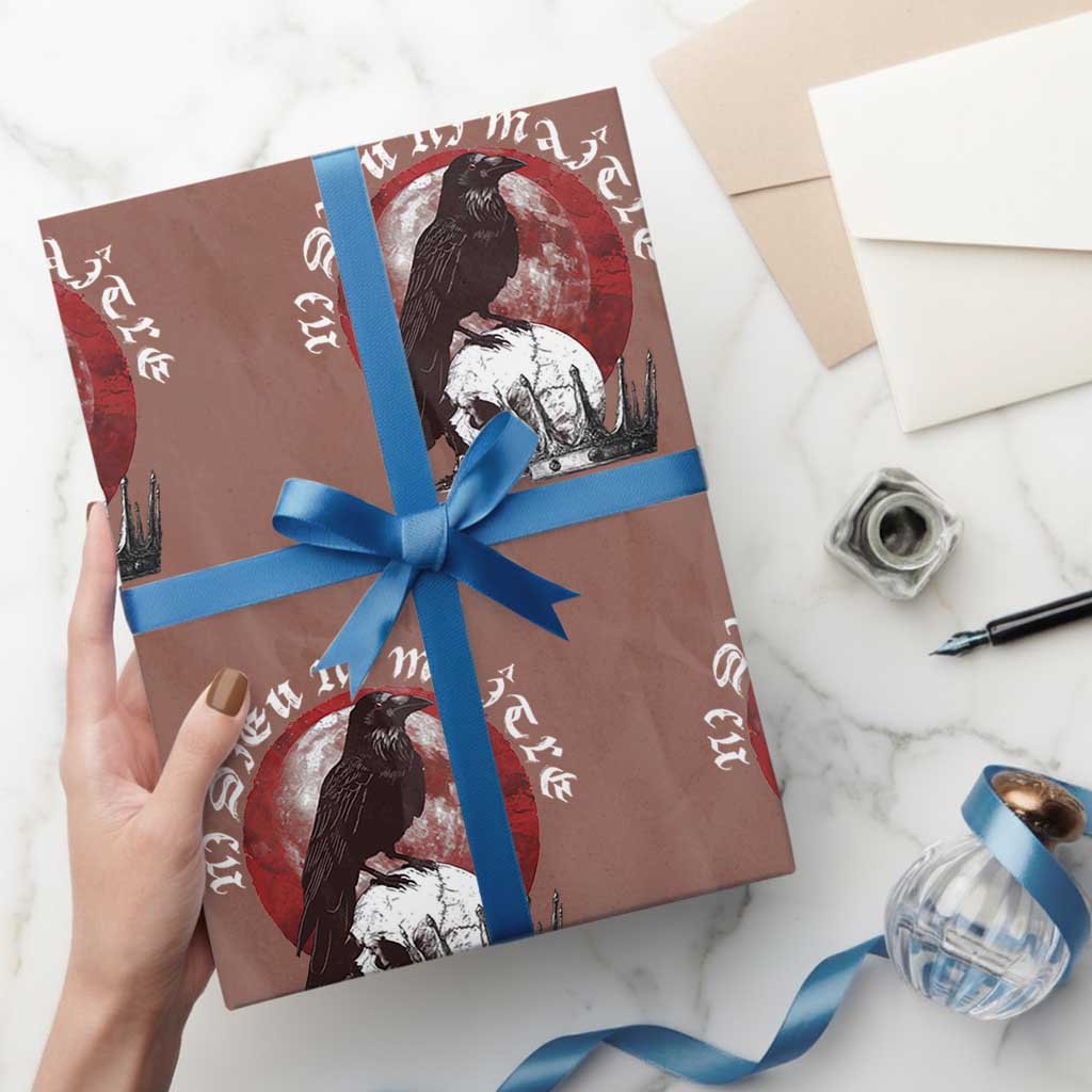 Ni Dieu Ni Maitre No God No Masters Wrapping Paper Roll Raven Skull - Wonder Print Shop