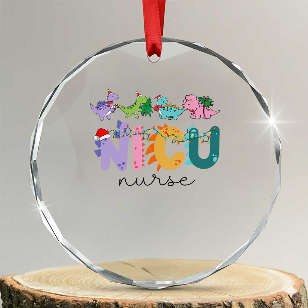 NICU Nurse Xmas Dinosaur Crystal Glass Ornament Neonatal Intensive Care Unit Nurse Appreciation Gift TS10