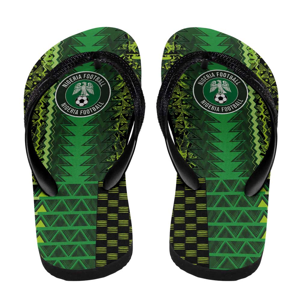 Nigeria Football Flip Flops The Naija-Tribal Sporty Style - Wonder Print Shop