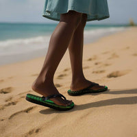 Nigeria Football Flip Flops The Naija-Tribal Sporty Style - Wonder Print Shop
