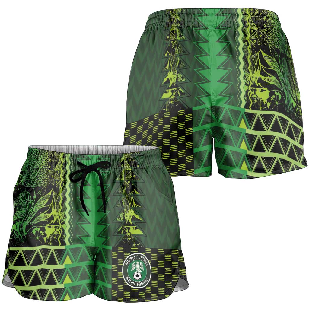 Nigeria Football Shorts for Women The Naija-Tribal Sporty Style - Wonder Print Shop