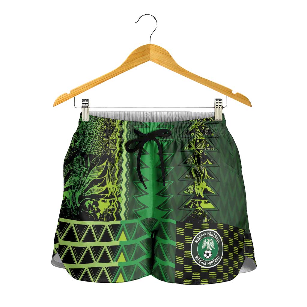 Nigeria Football Shorts for Women The Naija-Tribal Sporty Style - Wonder Print Shop