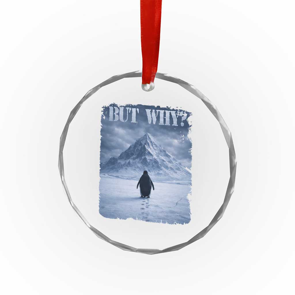 Nihilist Penguin But Why Crystal Glass Ornament Snow Mountains Motivational Penguin Meme