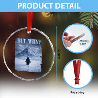Nihilist Penguin But Why Crystal Glass Ornament Snow Mountains Motivational Penguin Meme