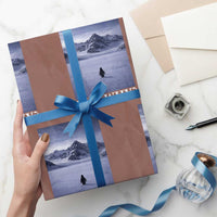 Nihilist Penguin But Why Wrapping Paper Roll Lone Penguin Walking Toward Mountain Meme