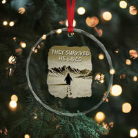 Nihilist Penguin Hiking Meme Crystal Glass Ornament They Survived He Lived