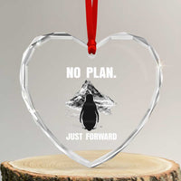 Nihilist Penguin Hiking Meme Heart Crystal Glass Ornament No Plan Just Forward