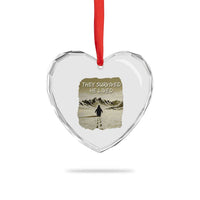 Nihilist Penguin Hiking Meme Heart Crystal Glass Ornament They Survived He Lived