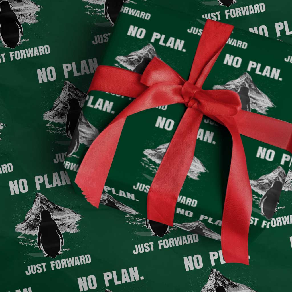 Nihilist Penguin Hiking Meme Wrapping Paper Roll No Plan Just Forward