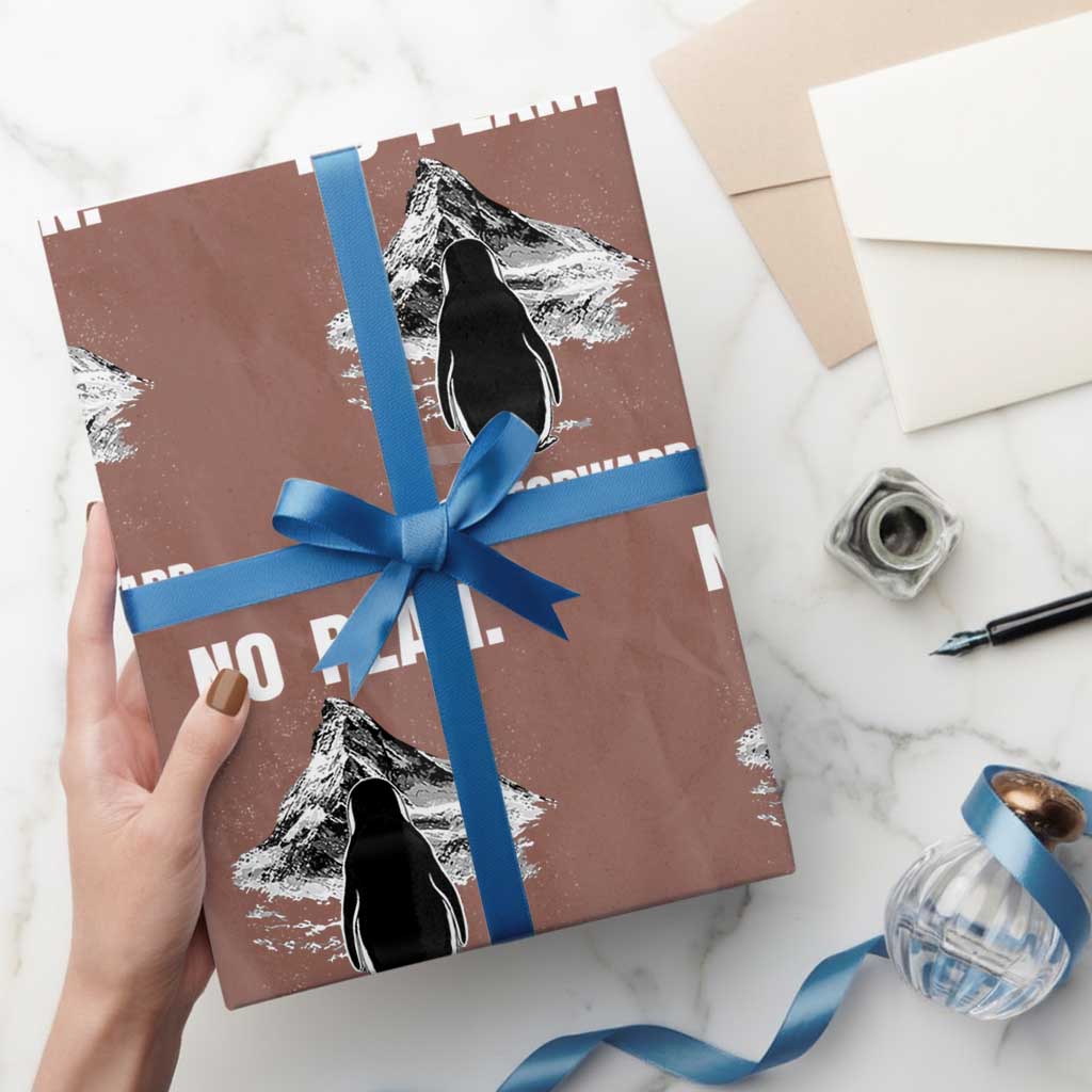 Nihilist Penguin Hiking Meme Wrapping Paper Roll No Plan Just Forward
