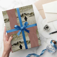 Nihilist Penguin Hiking Meme Wrapping Paper Roll They Survived He Lived