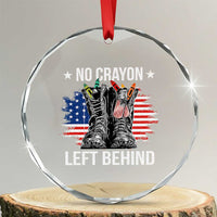 No Crayon Left Behind Crystal Glass Ornament Corps Squad Military Our Marine Troop Combat Boots - Wonder Print Shop