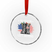 No Crayon Left Behind Crystal Glass Ornament Corps Squad Military Our Marine Troop Combat Boots - Wonder Print Shop