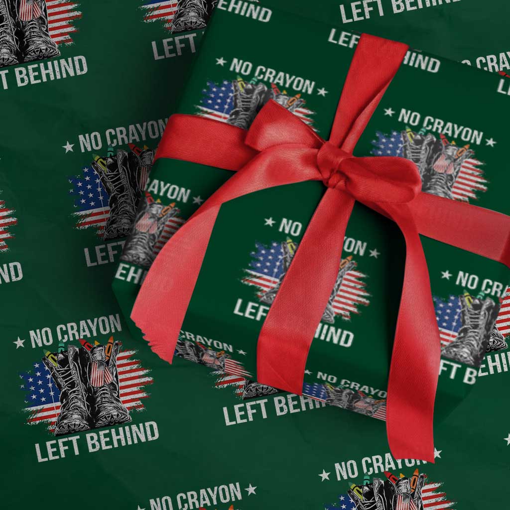 No Crayon Left Behind Wrapping Paper Roll Corps Squad Military Our Marine Troop Combat Boots - Wonder Print Shop