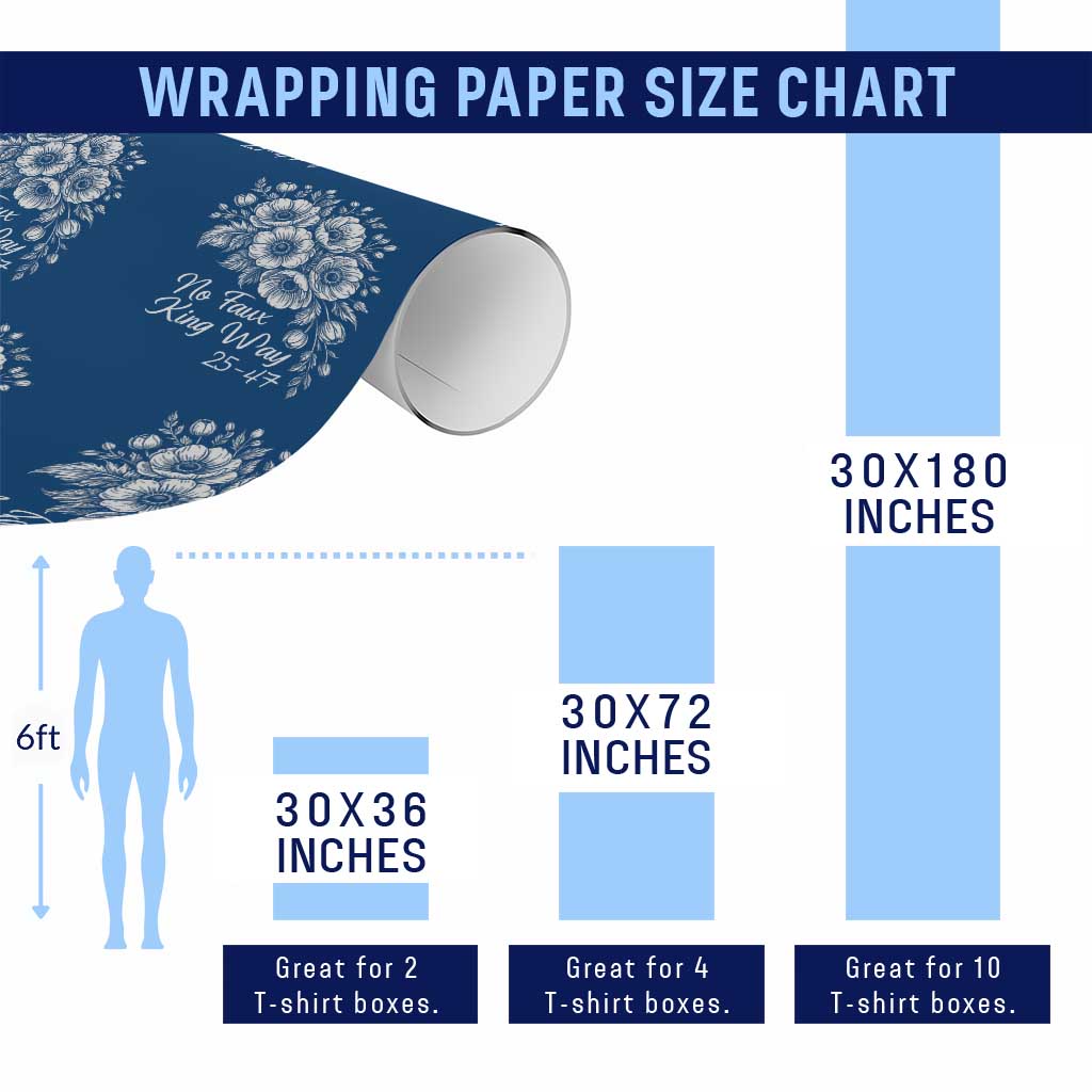 No Faux King Way 25 47 Wrapping Paper Roll Floral Bouquet Resist Authoritarian 25th Amendment
