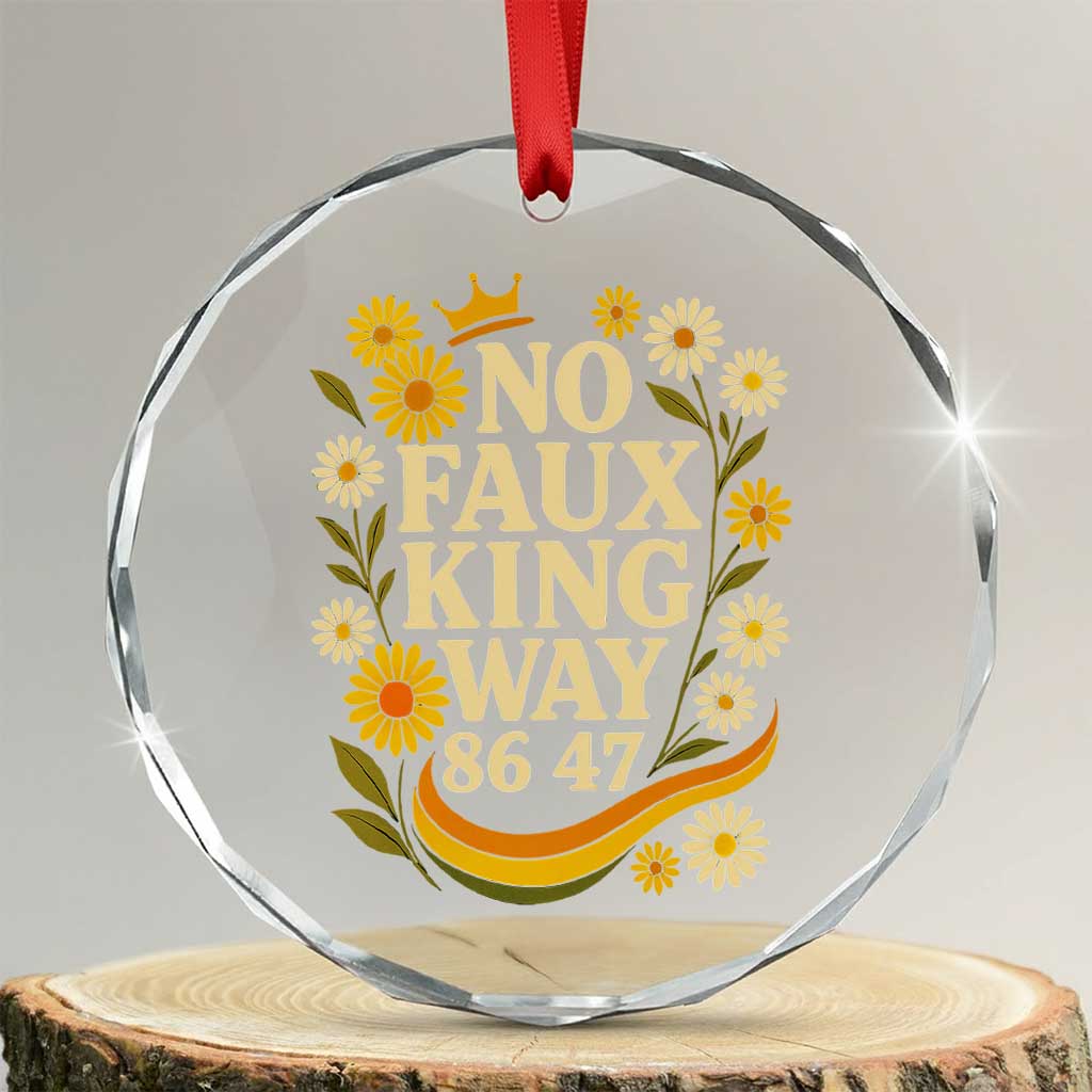 No Faux King Way 8647 Crystal Glass Ornament Subtle Resist 70s Retro Floral - Wonder Print Shop