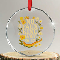 No Faux King Way 8647 Crystal Glass Ornament Subtle Resist 70s Retro Floral TS02