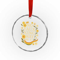 No Faux King Way 8647 Crystal Glass Ornament Subtle Resist 70s Retro Floral TS02