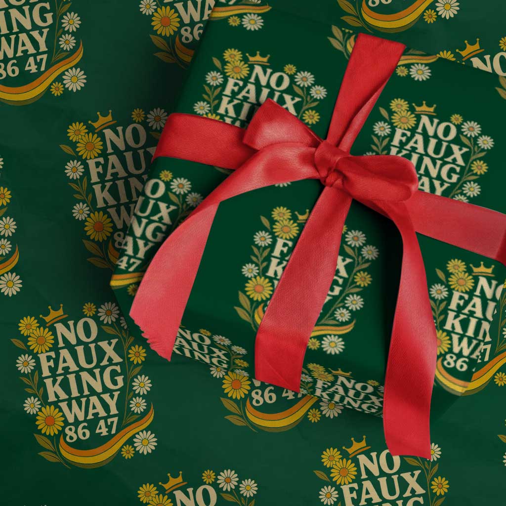 No Faux King Way 8647 Wrapping Paper Roll Subtle Resist 70s Retro Floral - Wonder Print Shop