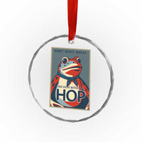 No Hope Without Hop Crystal Glass Ornament Ribbit Resist Repeat Resistance Frog Protest Pop Art Graphic - Wonder Print Shop