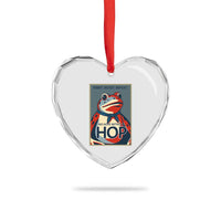 No Hope Without Hop Heart Crystal Glass Ornament Ribbit Resist Repeat Resistance Frog Protest Pop Art Graphic - Wonder Print Shop