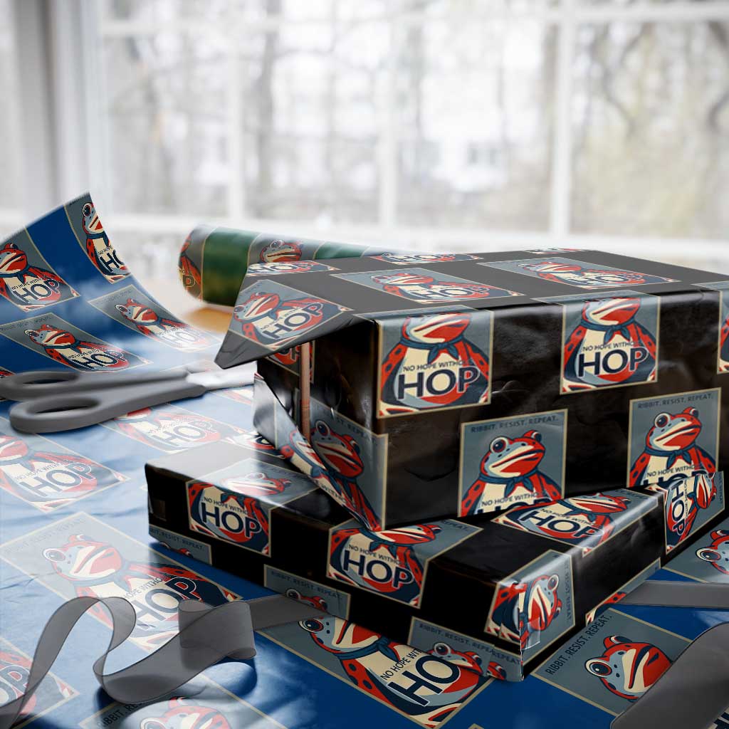 No Hope Without Hop Wrapping Paper Roll Ribbit Resist Repeat Resistance Frog Protest Pop Art Graphic - Wonder Print Shop