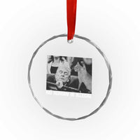 No Human Is Illegal Crystal Glass Ornament Funny Cat Anti ICE Meme