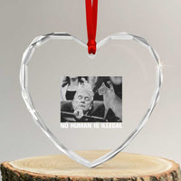 No Human Is Illegal Heart Crystal Glass Ornament Funny Cat Anti ICE Meme