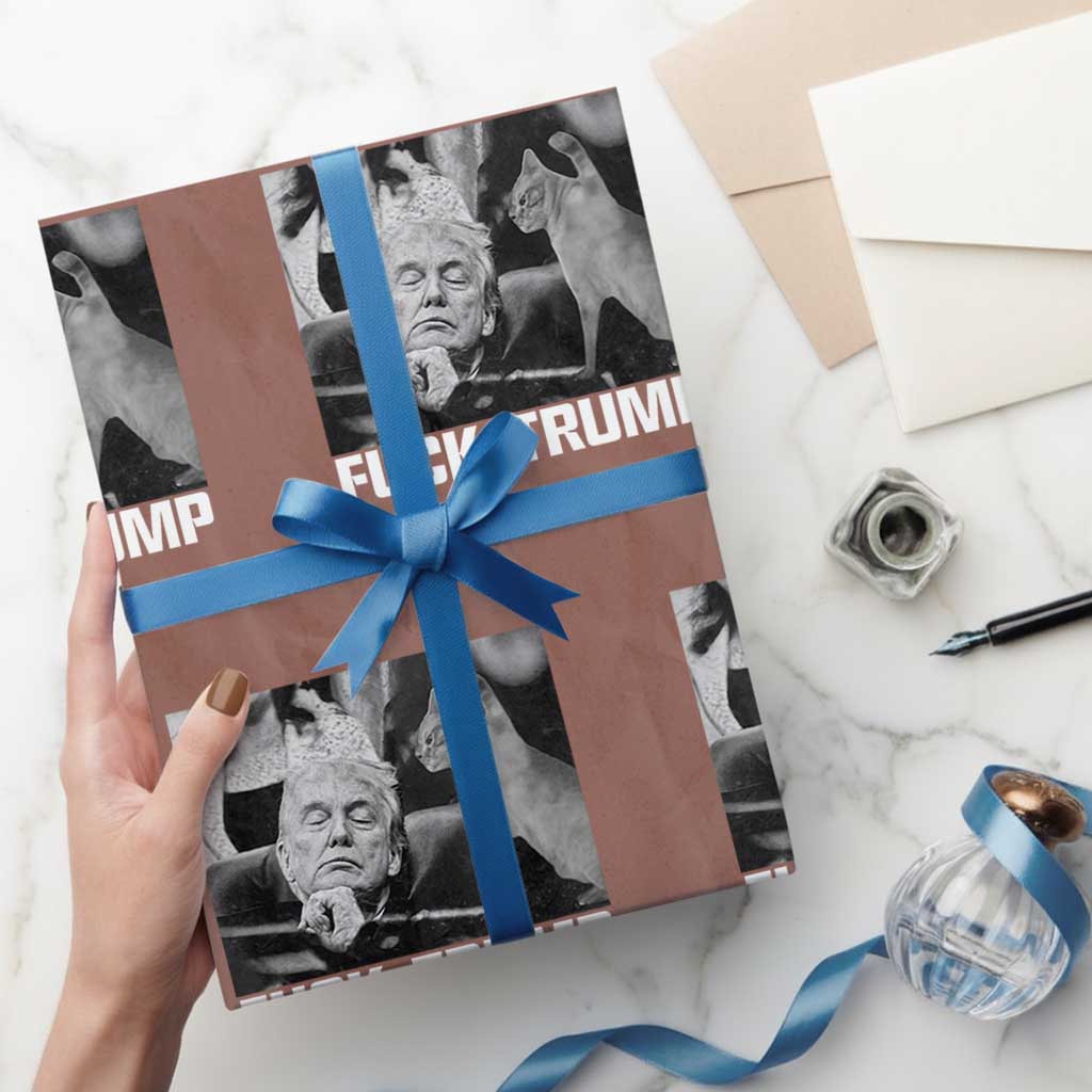 No Human Is Illegal Wrapping Paper Roll Funny Cat Anti ICE Meme