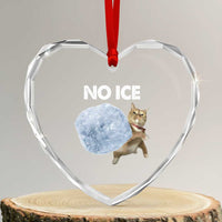No Ice Heart Crystal Glass Ornament Funny Cat Meme Subtle FDT Political Satire